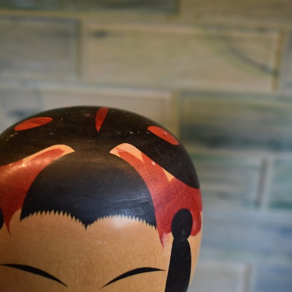 Vintage Kokeshi Wooden Hand Painted Japanese Dolls-Set of 2 - Picture 5 of 16